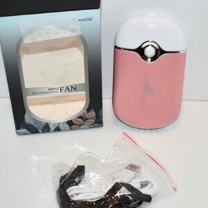 GreenLife Eyelash Dryer Bladeless Handheld Mini Cooling Fan SET of 2 Rose NWT